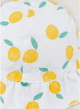 Juniors White Lemon Print Baby Sun Cap