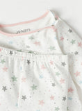 Juniors all over pastel stars printed shirt & pyjama set (set of 2)