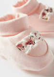 Juniors pink ruffle booties
