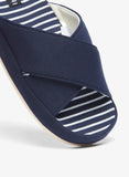Mister Duchini Navy Striped Slides