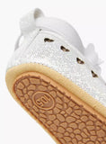 Juniors silver heart applique infant shoes