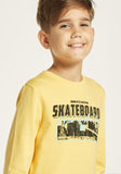 Juniors yellow skateboard boys sweatshirt (Winter)