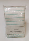 Juniors blue stripe flannel blankets (Pack of 3)
