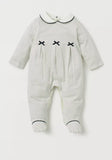 Giggles all over printed bow sleepsuit (Thick cotton) (Winter)