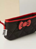 Hello kitty black quilted vanity pouch/ pencil case
