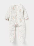 Juniors White Bunny Embroidered Fleece Sleepsuit (winter)