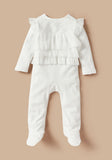 Giggles white lace & frill formal sleepsuit