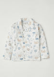 Juniors all over animals printed button down shirt