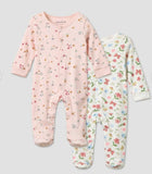 Juniors all over flower printed sleepsuits (set of 2)
