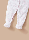 Juniors pink sheep printed fleece sleepsuit (Winter)