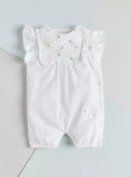 Giggles white embroidered half romper (Summer)