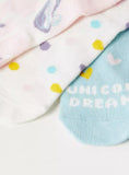 Juniors unicorn printed ankle socks (pack of 3)