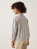 Eligo stripe button down formal dress shirt