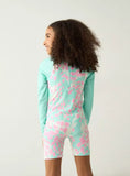 Juniors green & pink swimsuit