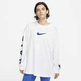 Nike Solid White Womens Sweatshirt (oversized fit)