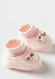 Juniors pink ruffle booties