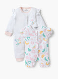 Juniors all over pastel floral sleepsuit & romper set (set of 2)
