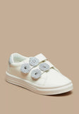FloraBella White Glittery flower shoes (Box Packaging)