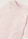 Juniors pink solid embroidered sleepsuit