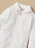 Giggles flower applique sleepsuit