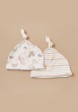 Juniors Printed Cap with Knot Detail - Set of 2