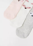 Juniors pink bunny socks (pack of 3)