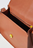 Mistotes Solid brown Crossbody Bag with Adjustable Strap and Flap Closure