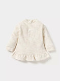 Juniors beige embroidered fleece frill shirt & pyjama set (set of 2) (Winter)