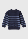Matalan Navy Knitted Striped Pullover (winter)