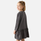 Juniors black love printed fullsleeves frock