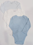 Juniors blue ribbed bodysuits (pack of 3)