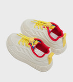 R&B white colorblock laceup textured shoes