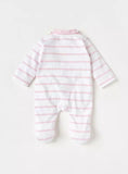 Juniors pink stripe closedfeet sleepsuit
