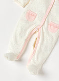 Juniors pink floral applique sleepsuit