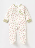 Juniors green flower printed fleece lined sleepsuit (Winter)