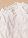 Giggles pink bow embroidered sleepsuit
