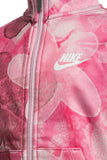 Nike Pink Tie & Dye Fleece Lined Zipped Pullover (Winter)