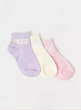 Juniors love typography pastel color socks (pack of 3)