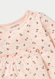 Juniors all over small fruits printed shirt & pyjama set (set of 2)