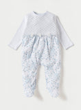 Giggles blue pastel floral formal sleepsuit