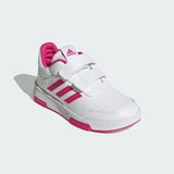 Adidas Solid White Shoes With Pink Logo (Box Packaging)