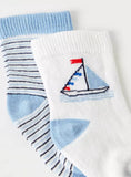 Juniors boat striped print socks (pack of 2)