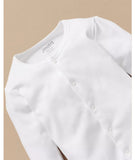 Juniors solid white button down sleepsuit