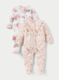 Juniors unicorn & rainvow printed sleepsuits (set of 2)