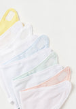 Juniors Multicolor pastel bandana bibs with silicone attached teether (set of 5)