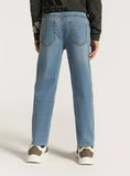 Juniors lightwash jeans with drawstring