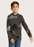 Adidas dark grey all over logo printed hoodie (winter)