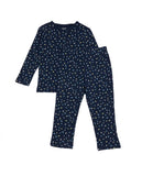 R&b navy all over printed shirt & pyjama set (set of 2)