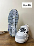 R&B white colorblock single strap shoes