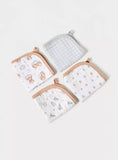 Giggles bunny cotton muslin Washcloths (pack of 4)